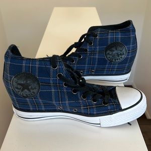 Wedge Converse Plaid Allstars - Size 8 - never worn